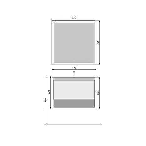 Тумба modul 80 подвесная белая